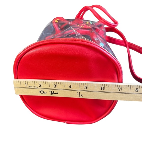 Desden Stadium Approved Clear Bucket Bag Purse - Red Trim - Picture 6 of 6